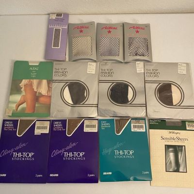 12 X Tights Fish Nets Stockings One Size or Medium Large Vintage Style